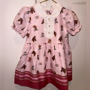 Janie and Jack Pink Horse Equine Dress